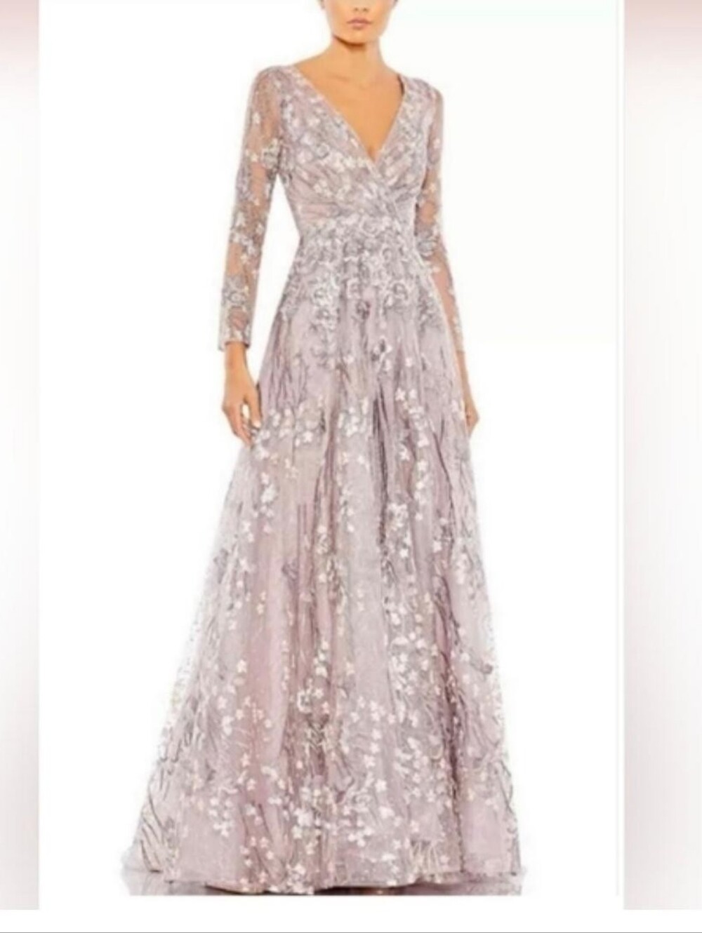 Elegant Floral Embroidered Gown